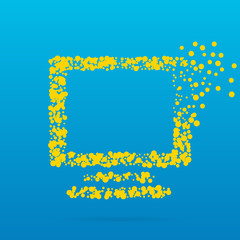 Abstract creative concept vector icon of monitor for Web and Mobile app isolated on background. Art illustration template design, Business infographic and social media