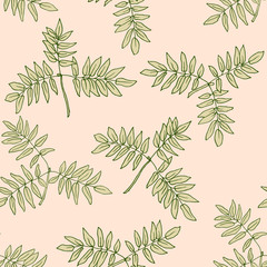 Vector seamless floral pattern with leaves. Abstract leaf texture, endless background. Seamless pattern can be used for wallpaper, pattern fills, web page background, surface textures.