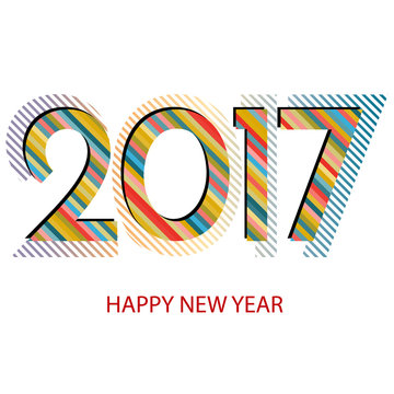 Happy New Year 2017 Background. New Year and Xmas Design Element Template. Vector Illustration.
