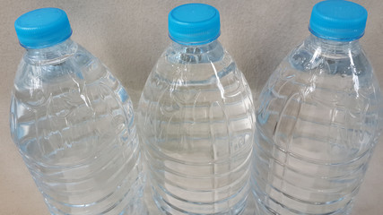 Three bottles of water