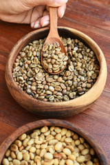 Close up of coffee beans for background