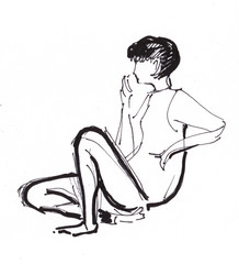 Instant sketch, girl