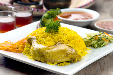 chicken mandi, popular arab rice