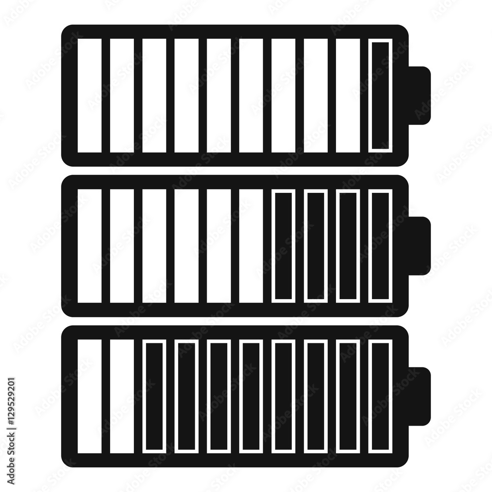 Poster battery indicators icon. simple illustration of battery indicators vector icon for web design
