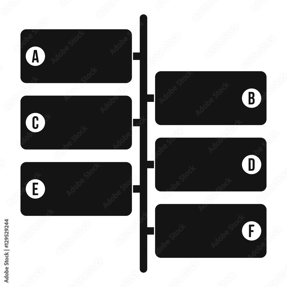 Poster infographic blocks on signpost icon. simple illustration of infographic blocks vector icon for web d