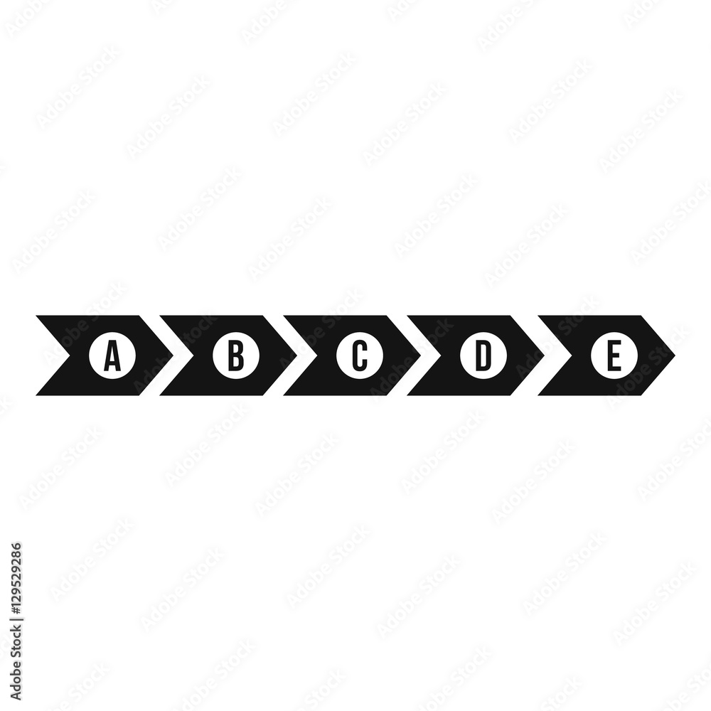 Poster step by step infographic icon. simple illustration of step by step infographic vector icon for web d