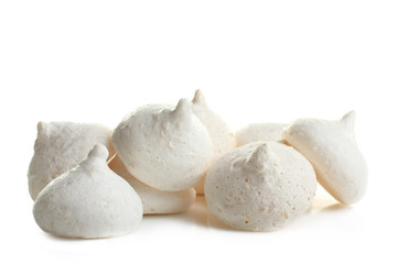Coconut meringue on a white background.