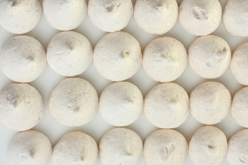 Coconut meringue on a white background.