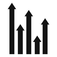 Upside growing arrows icon. Simple illustration of upside growing arrows vector icon for web design