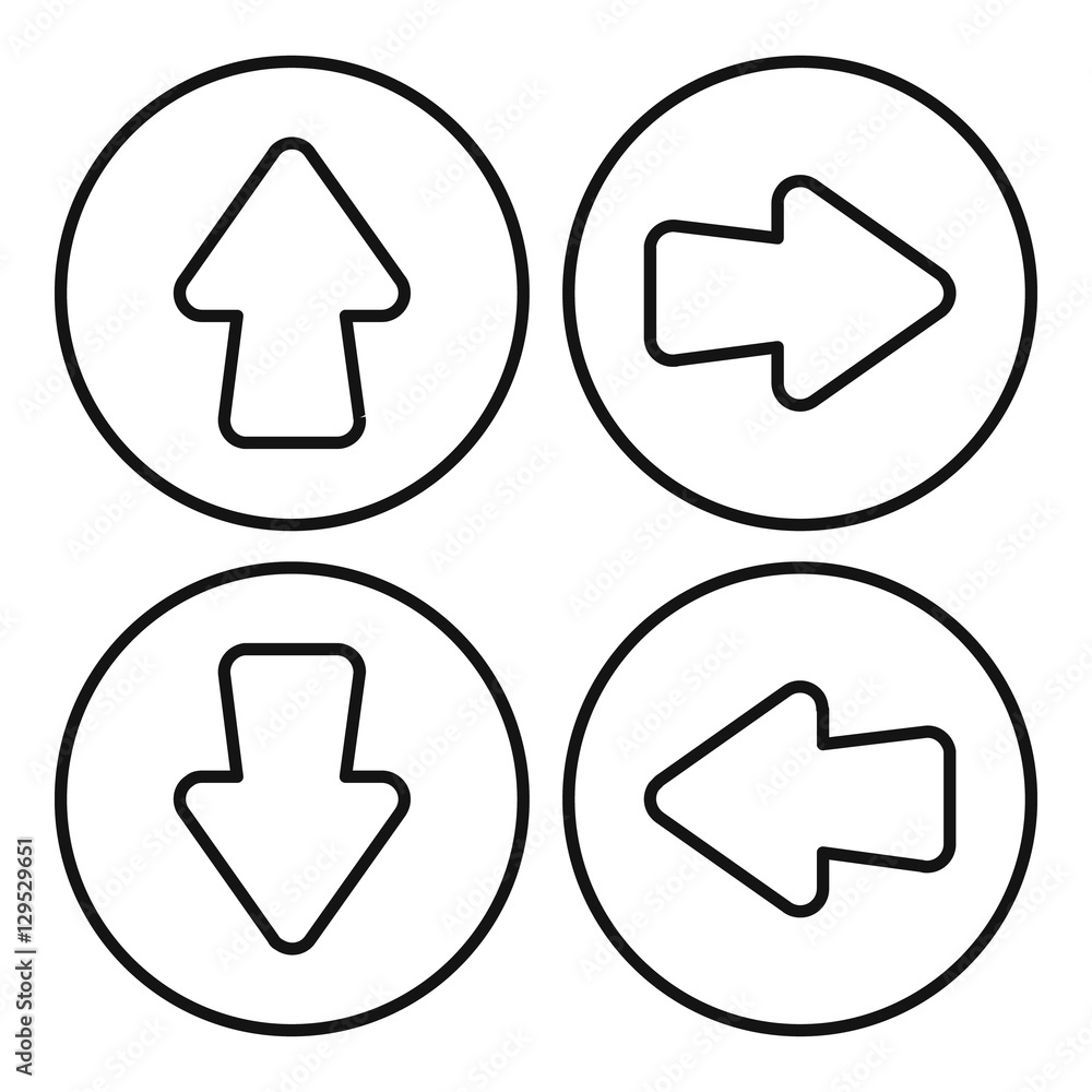 Aufkleber arrow set icon. outline illustration of arrow set vector icon for web design