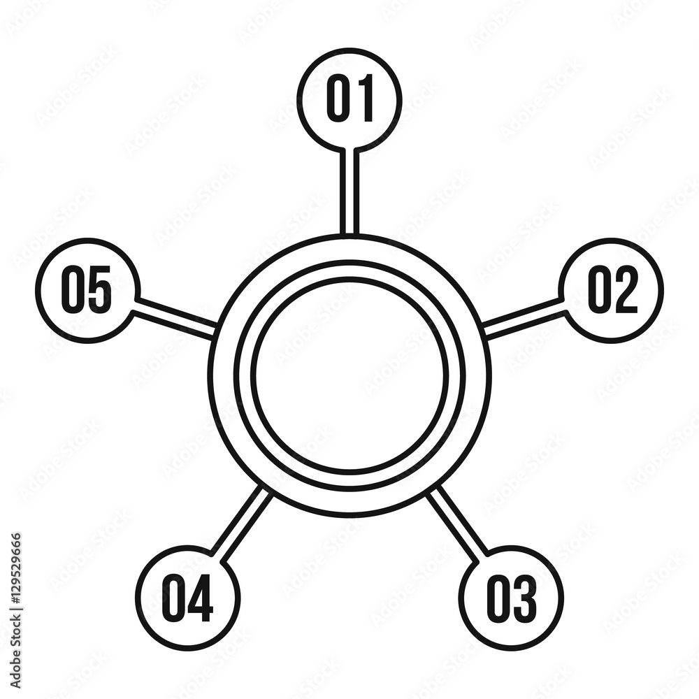 Poster circle chart with numbers icon. outline illustration of circle chart with numbers vector icon for we