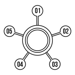 Circle chart with numbers icon. Outline illustration of circle chart with numbers vector icon for web design