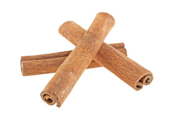 Cinnamon sticks isolated on white background
