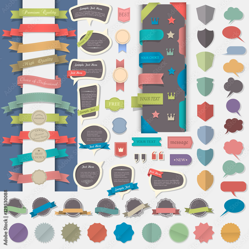 Poster big set of web design elements