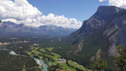 Summer View of Banff's Valley and Golf Course