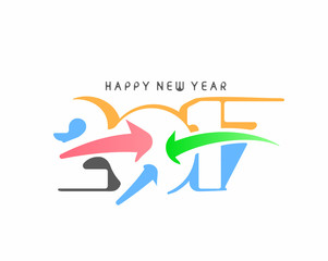 Happy new year 2017 Text Design