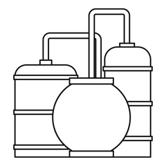Oil refinery icon. Outline illustration of oil refinery vector icon for webicon. Outline illustration of vector icon for web