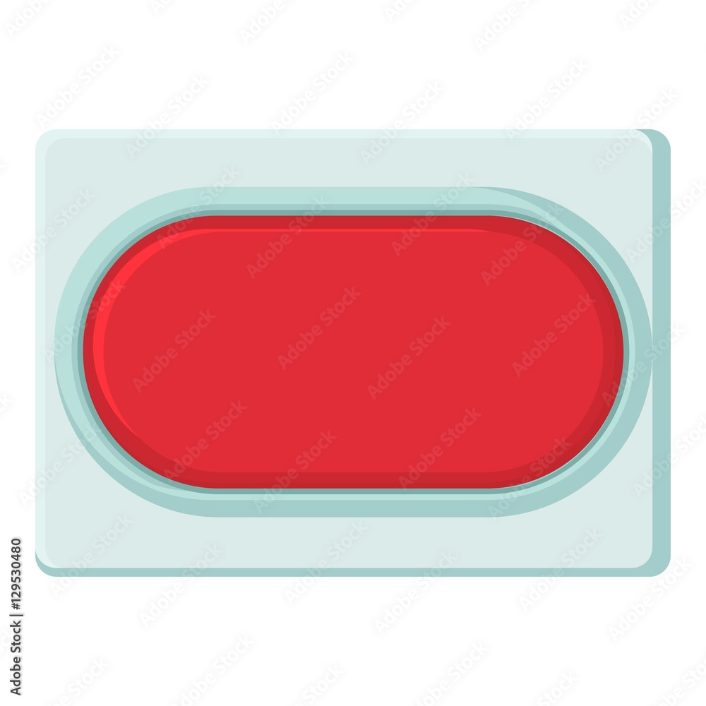 Poster red rectangular button icon. cartoon illustration of red rectangular button vector icon for web