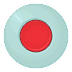 Red round button icon. Cartoon illustration of red round button vector icon for web