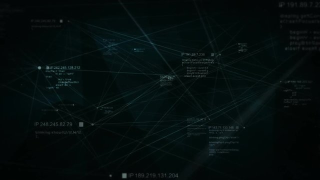 Social network connections. Technology background. Loopable. Dark green/blue.