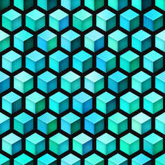 Gradient Cubes Tiling. Seamless Multicolor Pattern