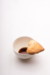 Cup of coffee and cookies.