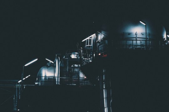 Old factory at night