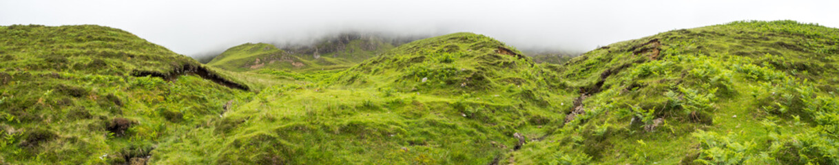 hills with fog panorama