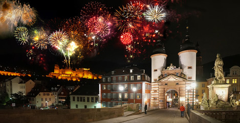 Feuerwerk über Heidelberg