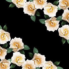 Beautiful floral background of cream roses 