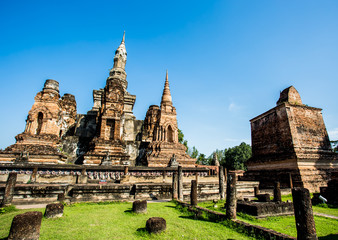 Obraz premium ancient remains of world heritage sukhothai historical park Thai