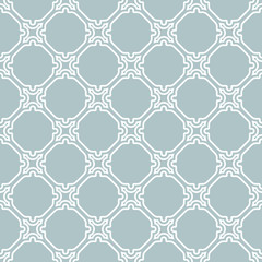 Seamless ornament. Modern geometric pattern with repeating elements. Light blue and white pattern