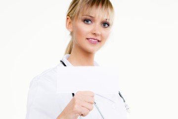 doktor mit werbehinweis