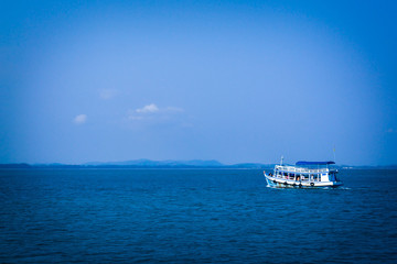 blue Gulf of Thailand sea ocean horizon , blur photo