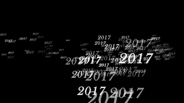2017, Happy New year, Text Animation Rendering Background, Loop, 4k
