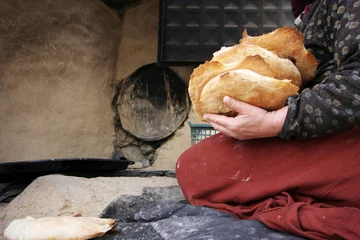 Deurstickers Midden-Oosten Bread making, Turkey 