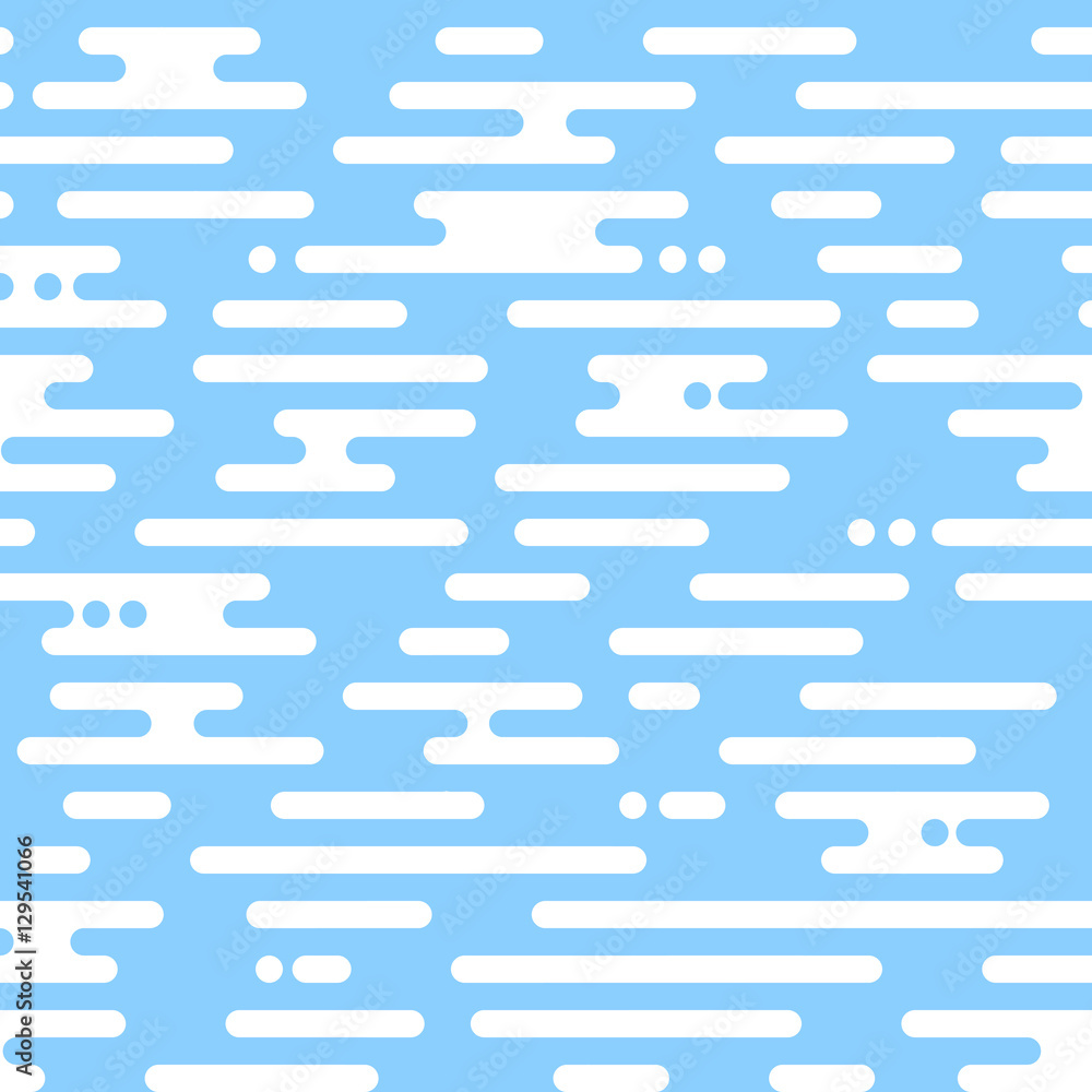 Poster vector seamless pattern motion blue irregular rounded lines