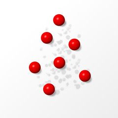 Świąteczna choinka z czerwonych kul