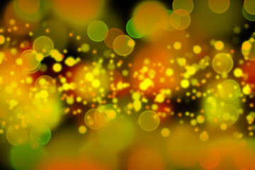 intense bokeh effect in shades of yellow, green, orange and black