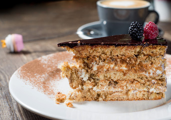 piece of cake and a cup of coffee