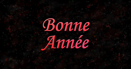Happy New Year text in French "Bonne annee" on black background