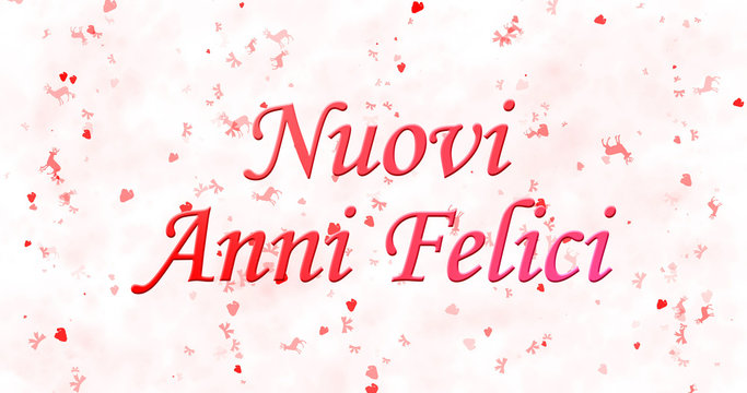 Happy New Year text in Italian "Nuovi anni felici" on white background