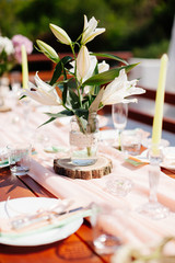 wedding bouquet orchids and peonies