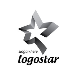 Obraz premium star logo of colored ribbons