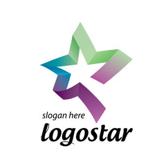 Obraz premium star logo of colored ribbons