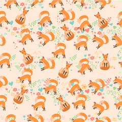 Obraz premium vector illustration of a cute fox