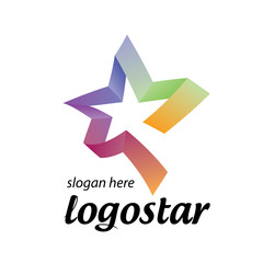 star logo of colored ribbons