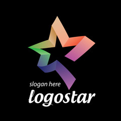 Fototapeta premium star logo of colored ribbons