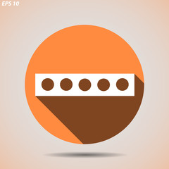 The icon of the silhouette of the building Board on white background