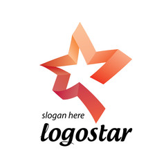 Obraz premium star logo of colored ribbons